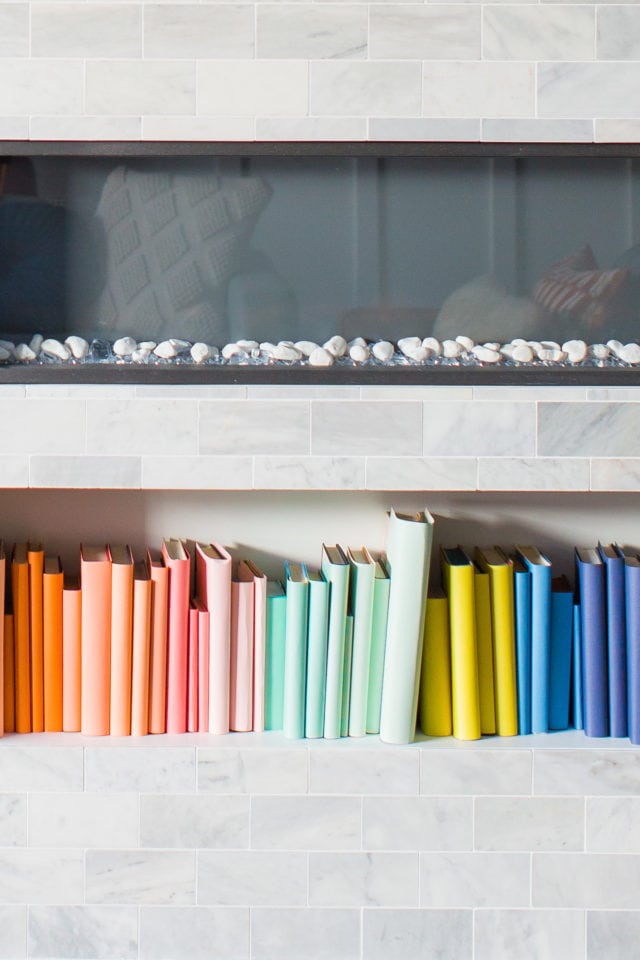 assorted bookshelf - rainbow bookshelf
