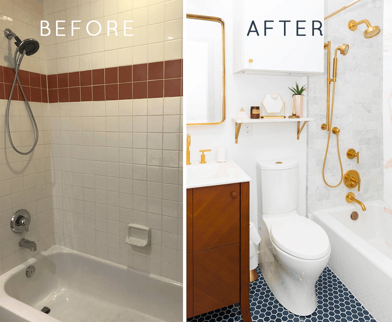 The Before + After of Our Guest Bathroom Makeover! by top Houston lifestyle blogger Ashley Rose of Sugar and Cloth