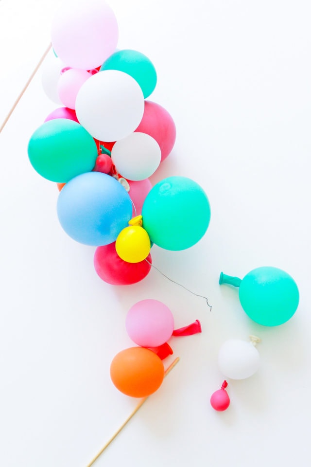 Step 5 -DIY Balloon Garland Cake Topper by top Houston lifestyle Blogger Ashley Rose of Sugar & Cloth - DIY DECOR #DIY #decor #balloon #balloongarland #party #celebrate #birthday #garland #diydecor