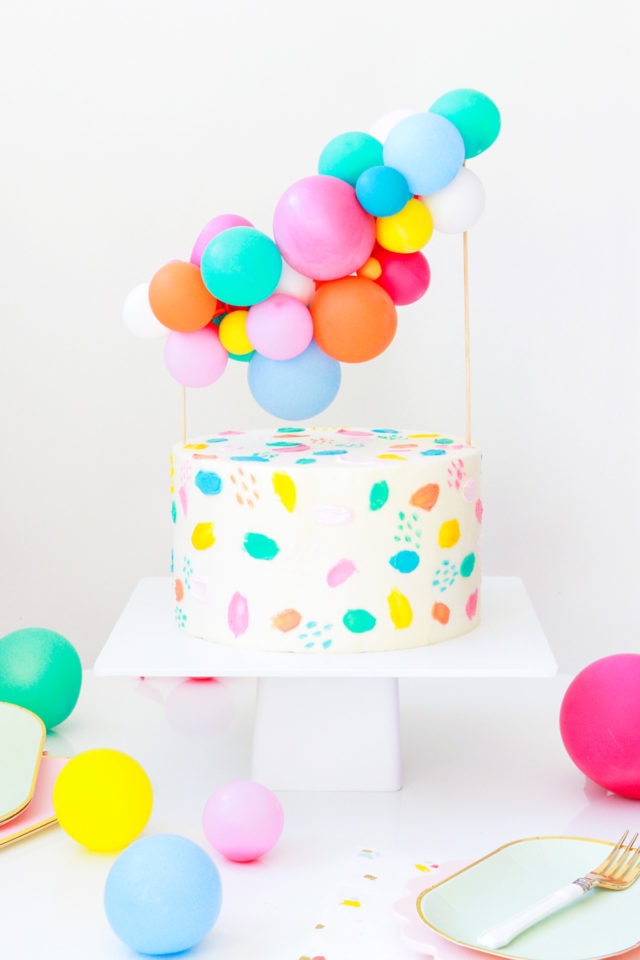 DIY Balloon Cake Topper + Painting Frosting Tips