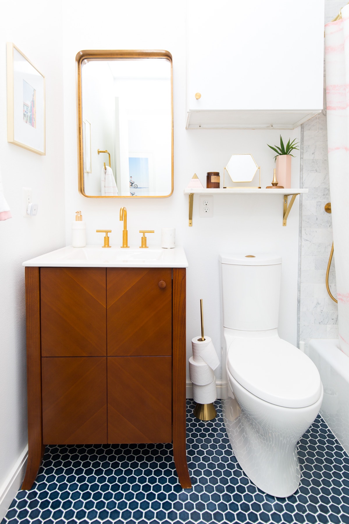 The Before + After of Our Guest Bathroom Makeover! by top Houston lifestyle blogger Ashley Rose of Sugar and Cloth