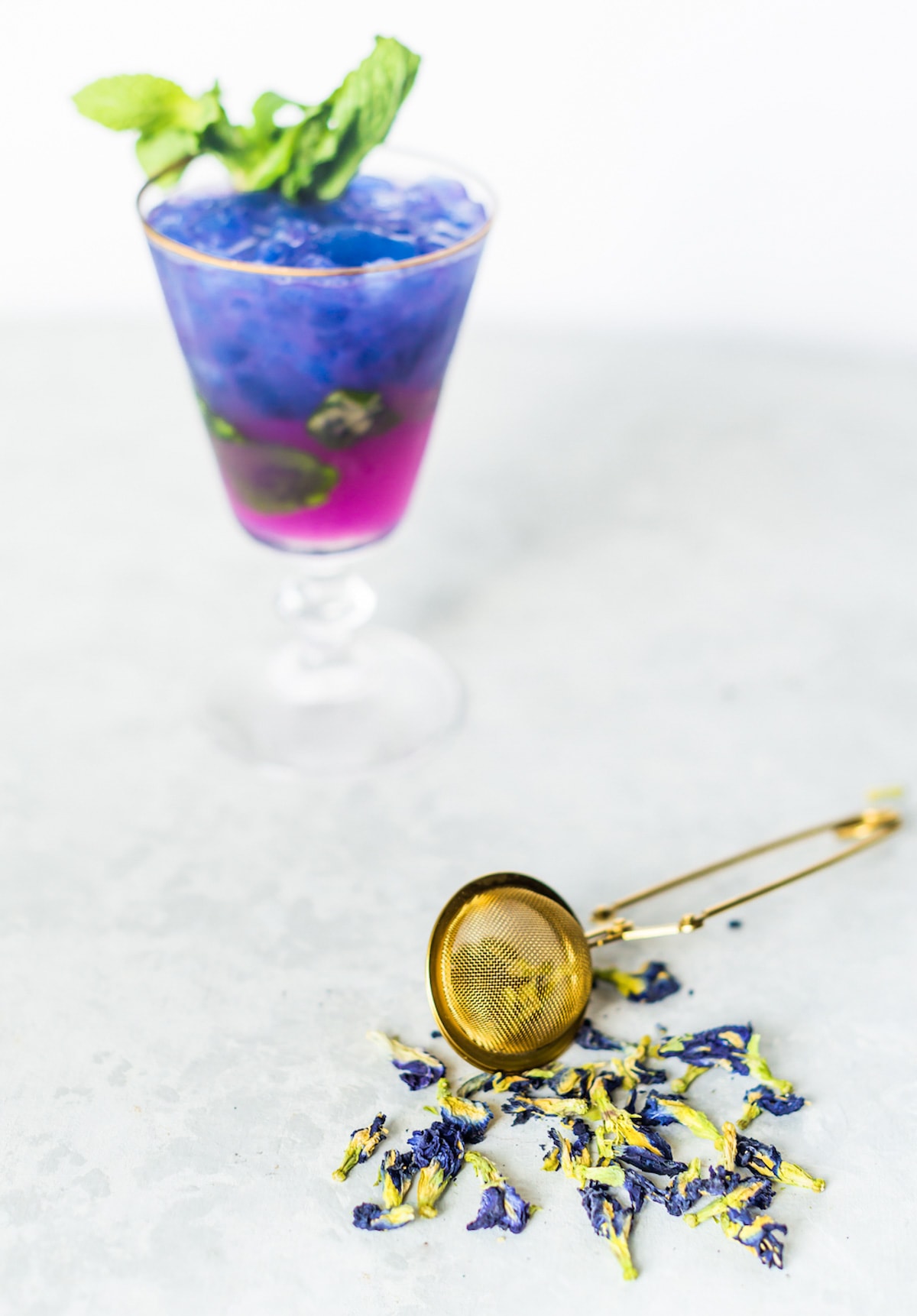 photo of the Butterfly Pea Flower Tea leaves by top Houston lifestyle blogger Ashley Rose of Sugar & Cloth