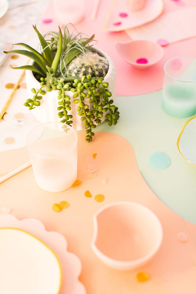 DIY Paper Color Block Table Covering