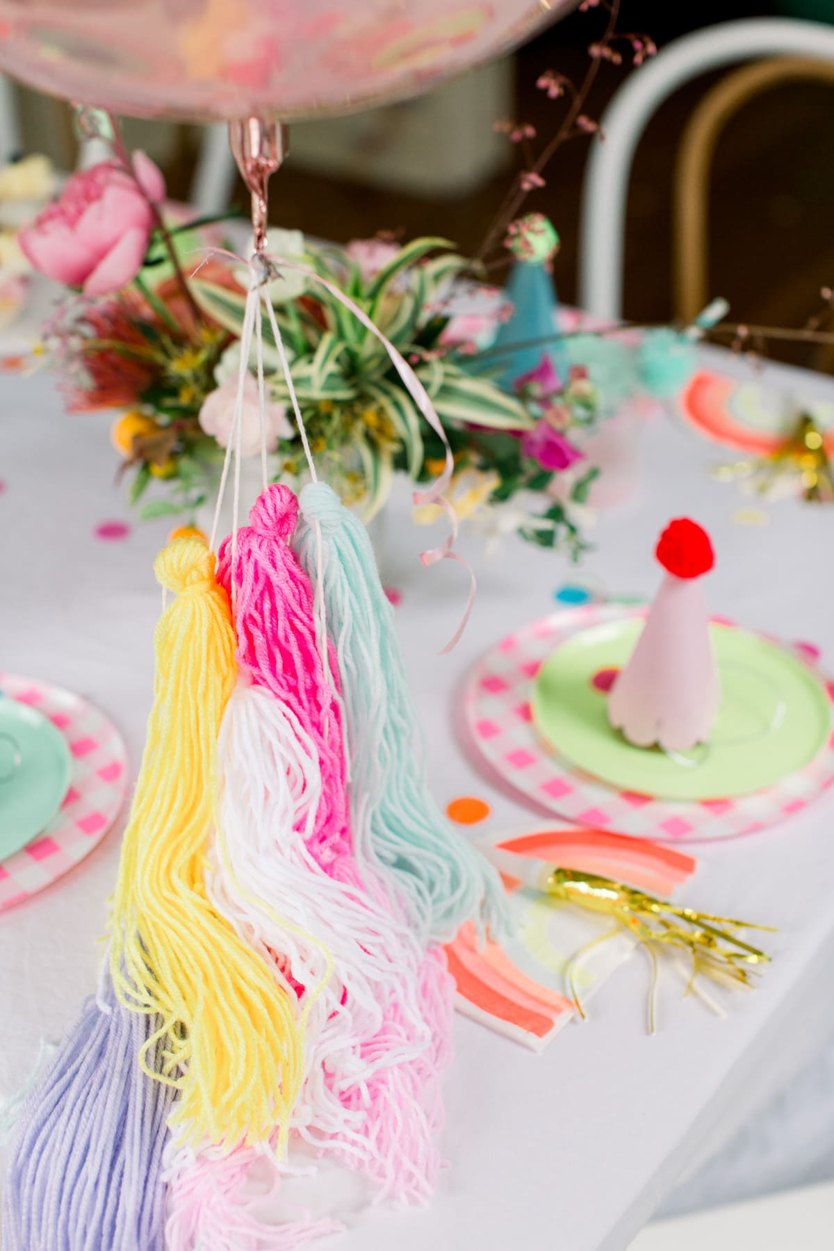 A Colorful Pom Pom Birthday Party with Shop Leo by top Houston lifestyle blogger Ashley Rose of Sugar & Cloth