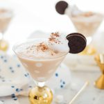 Frozen Cookies and Cream Polka Dot Martinis Recipe by top Houston lifestyle blogger Ashley Rose of Sugar and Cloth #recipe #cocktail #martini #frozendrinks