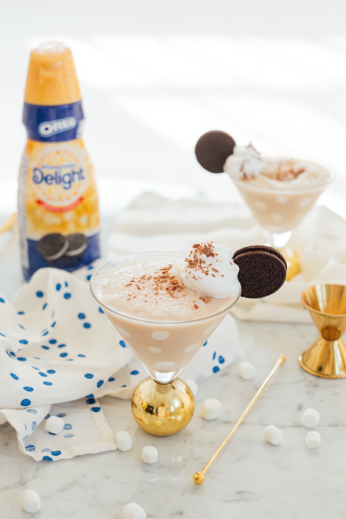 Frozen Cookies and Cream Polka Dot Martini Recipe - perfect martini vodka