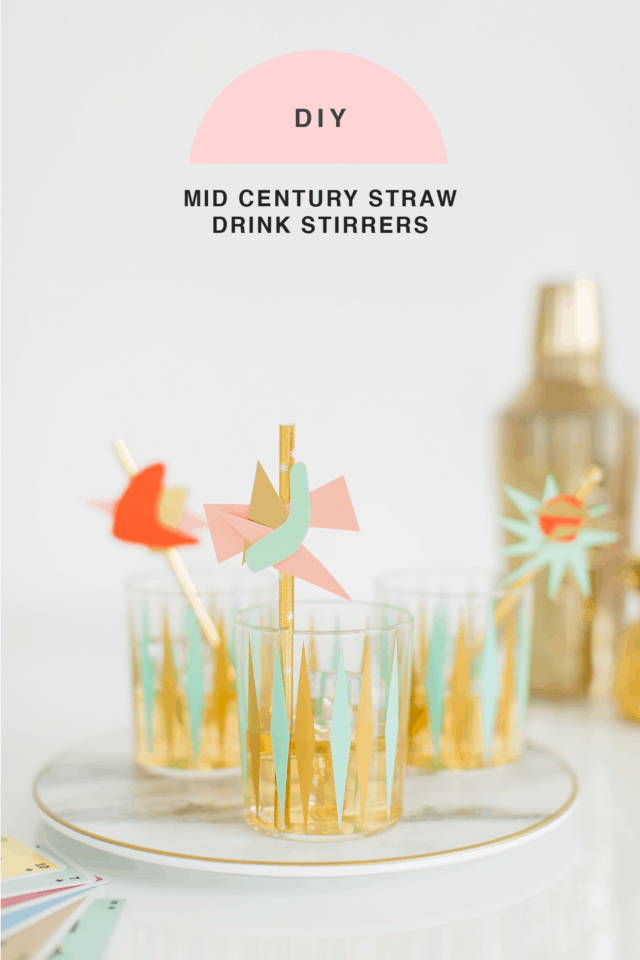 DIY Mid Century Straw Drink Stirrers by top Houston lifestyle blogger Ashley Rose of Sugar & Cloth