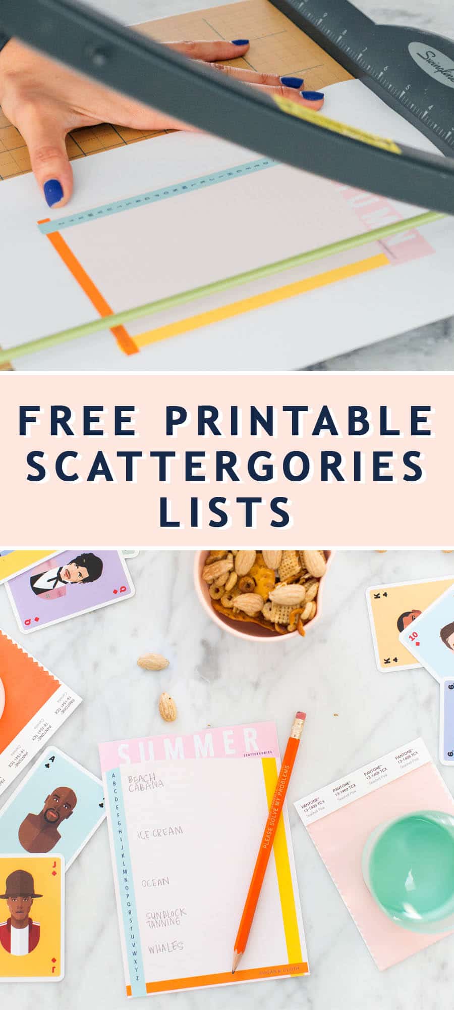 photo of the Free Printable Scattergories Games List for a night in by top Houston lifestyle blogger Ashley Rose of Sugar & Cloth 