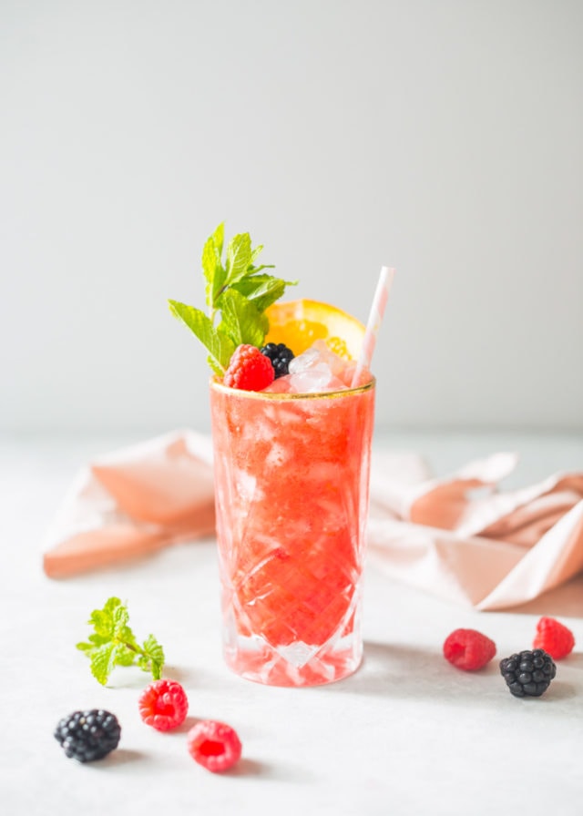 photo of a single sherry berry cocktail by sugar and cloth