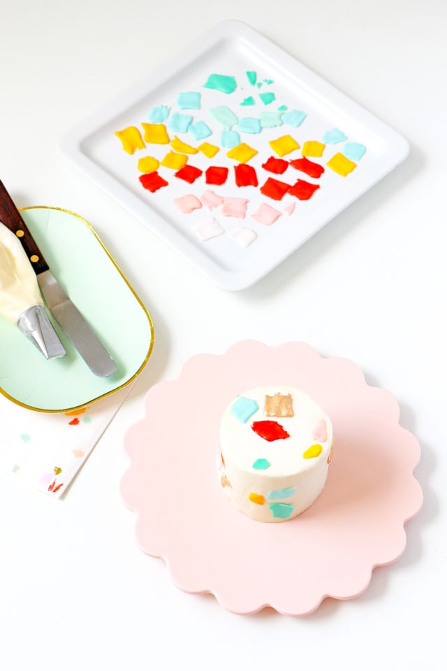 DIY Mini Confetti Print Cakes by top Houston lifestyle blogger Ashley Rose of Sugar and Cloth #recipe #diy #cake #entertaining #parties