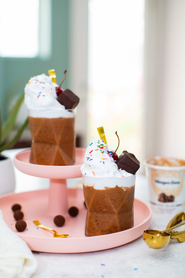 Chocolate Salted Fudge Truffle Milkless Milkshakes by top Houston lifestyle blogger Ashley Rose of Sugar & Cloth - #recipes #icecream