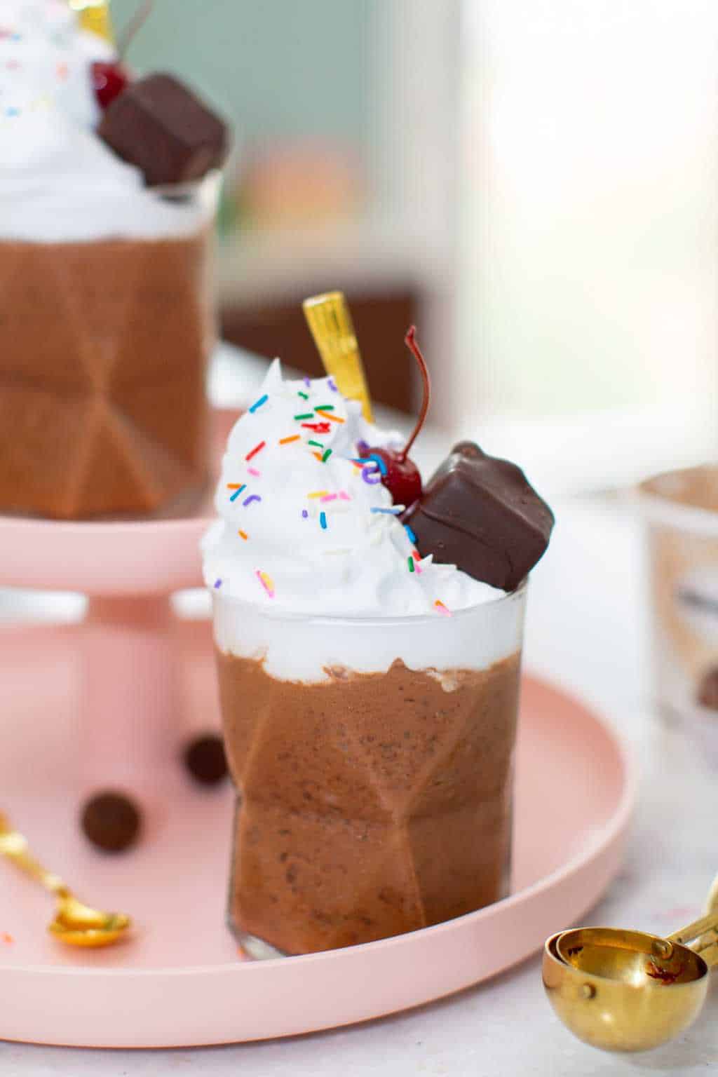 Chocolate Salted Fudge Truffle Milkless Milkshakes by top Houston lifestyle blogger Ashley Rose of Sugar & Cloth - #recipes #icecream 