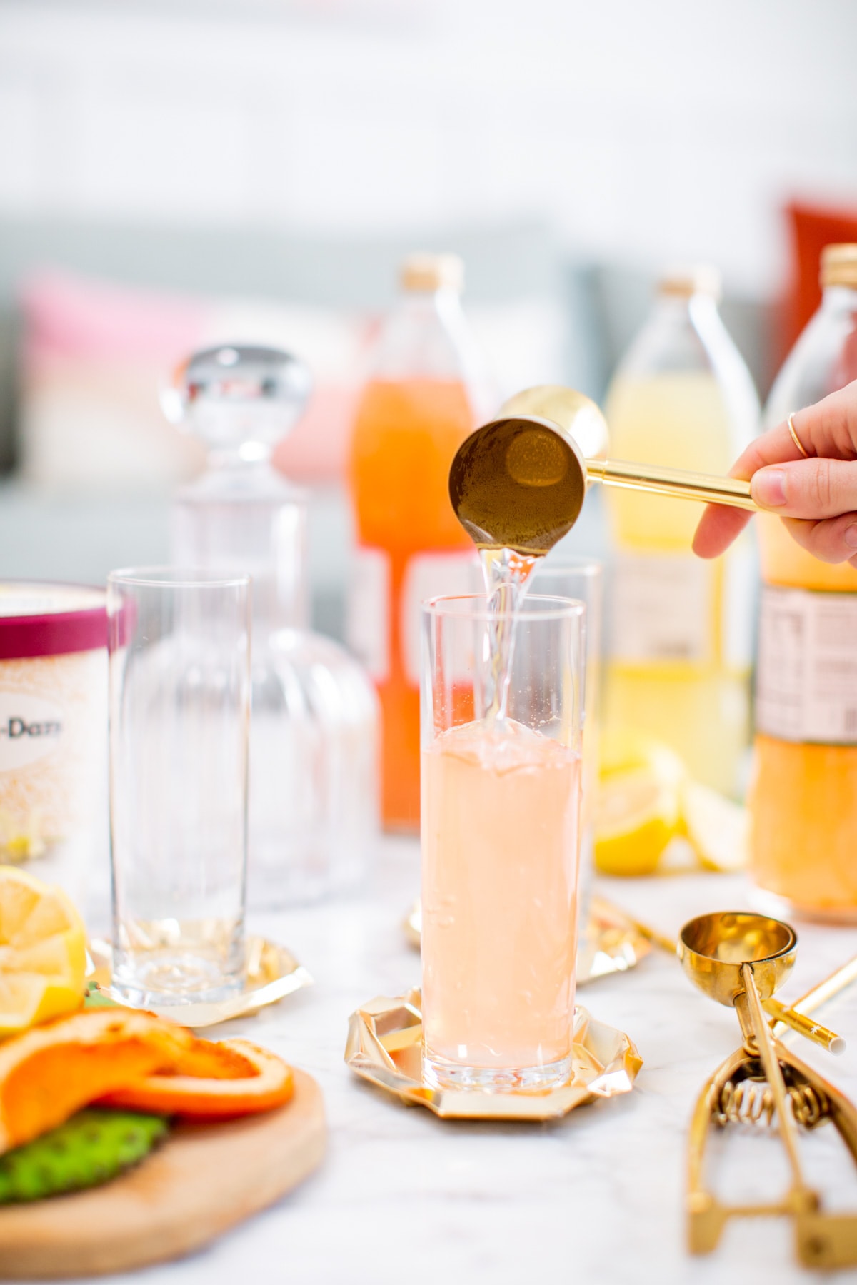 3 Sparkling Ice Cream Cocktail Recipes by top Houston lifestyle blogger Ashley Rose of Sugar & Cloth #cocktails #entertaining #recipes #icecream