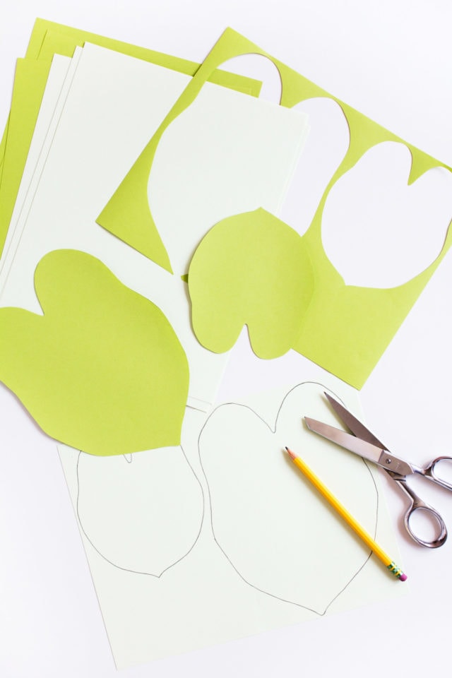 photo of the first step to making a DIY paper plant by top Houston lifestyle blogger Ashley Rose of Sugar & Cloth