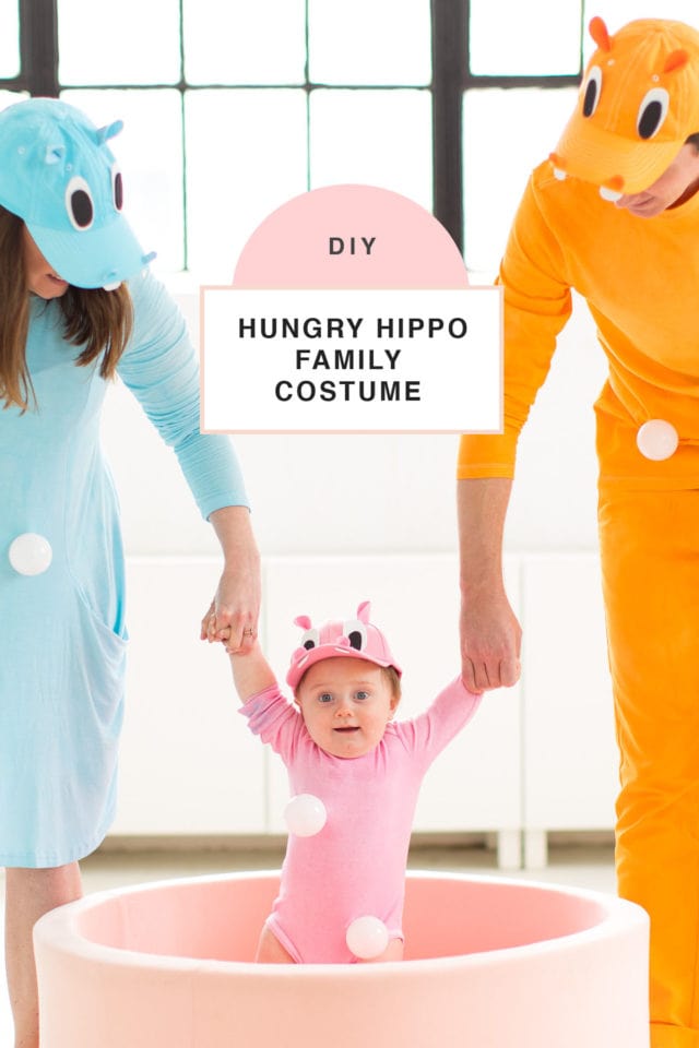 family costume idea! -- loading up the crazy amount of baby gear! Our Family DIY Hungry Hippos Costume Idea -- by Top Houston blogger Ashley Rose of Sugar and Cloth -- #costumes #halloween #ideas #family #familycostume #diy