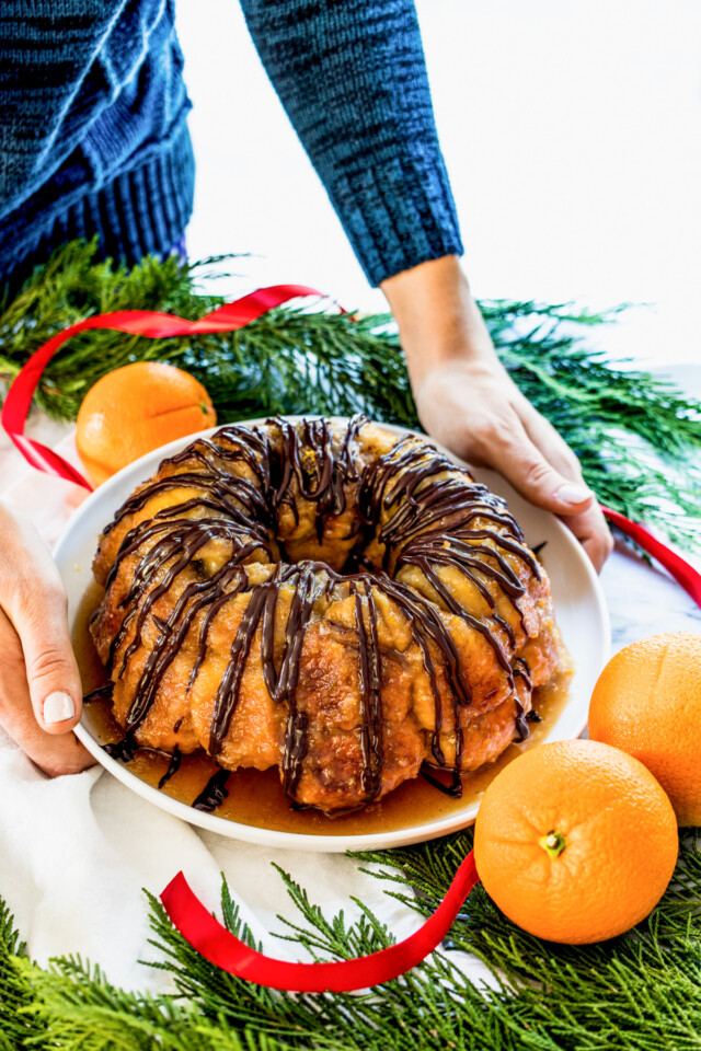 an easy monkey bread recipe with chocolate and orange flavors (or whatever floats your boat!) for the holidays! by top Houston lifestyle blogger Ashley Rose of Sugar & Cloth - #recipe #easy #christmas #holidays #quickrecipes #easyrecipe #holiday #winter