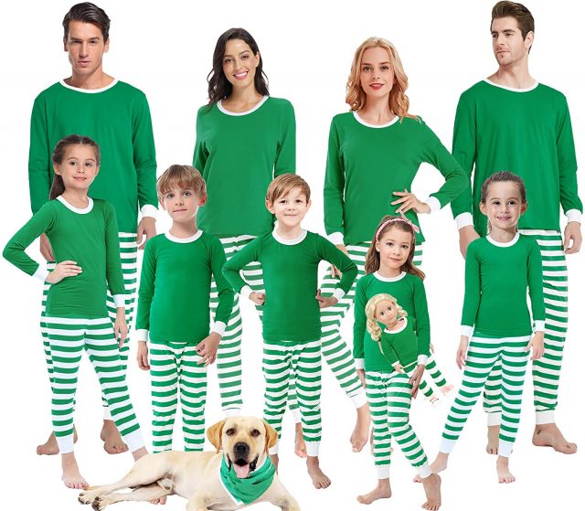 photo of the Green Striped Family Pajamas Set 