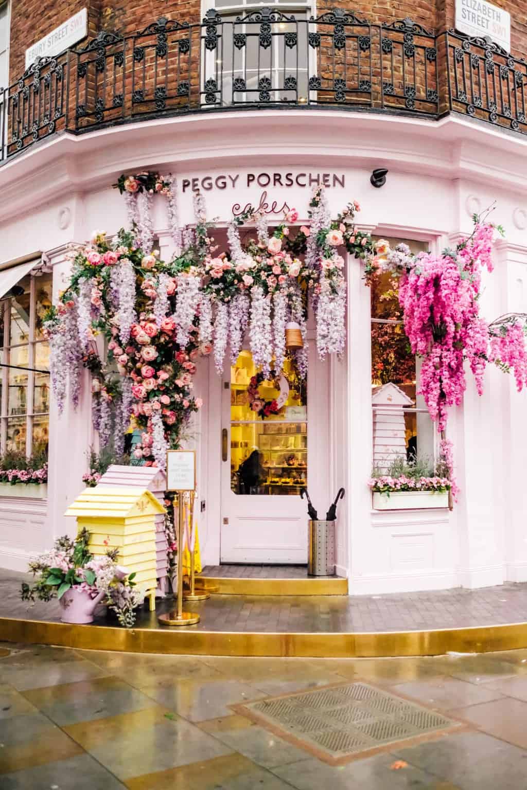 Dying over the Peggy Porschen entrance in London! Photos of Our British Isles Cruise with Family! | Part 1 # travel #familytravel #cruise #decor #design #britishisles