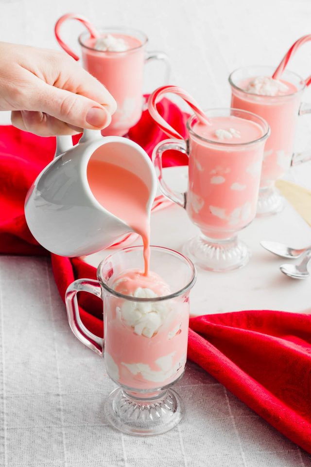 Hot Chocolate Drink - Candy Cane Peppermint Affogato Recipe
