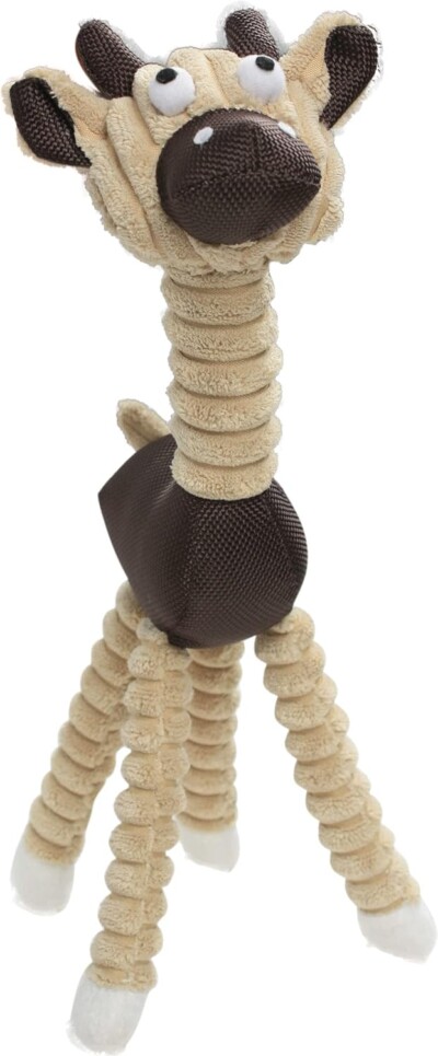 Pet Life 'Giraffe Pig' All Natural Recyclable Jute Rope and Squeak Chew Pet Dog Toy