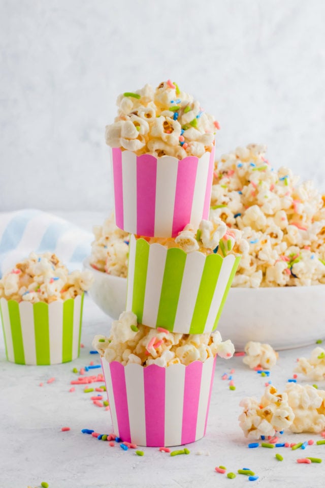 holiday white chocolate funfetti popcorn by top Houston lifesyle blogger Ashley Rose of Sugar and Cloth #recipes #entertaining #idea 