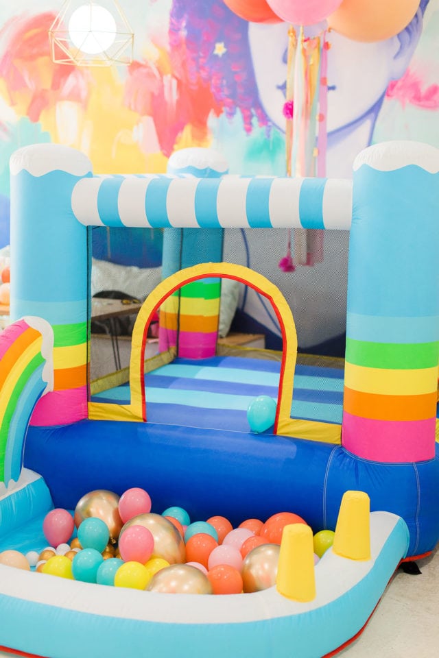 rainbow bounce house purchased from Amazon by Sugar & Cloth