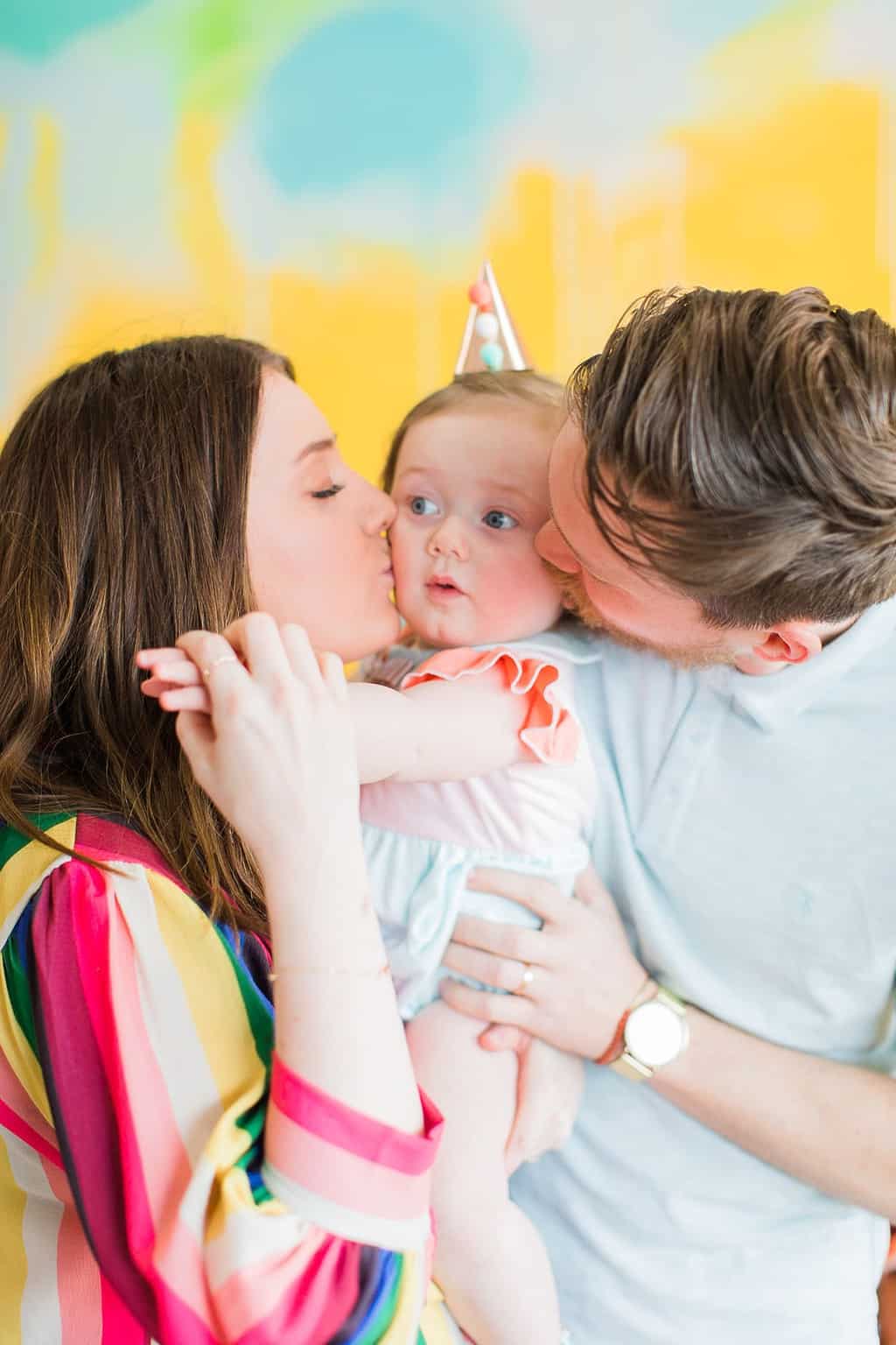 can't believe she's one! - Gwen Turns One + Her First Birthday Party Ideas! by top Houston Lifestyle Blogger Ashley Rose of Sugar & Cloth #party #partyideas #firstbirthday #baby #birthday #howto #diy #budget #colorful