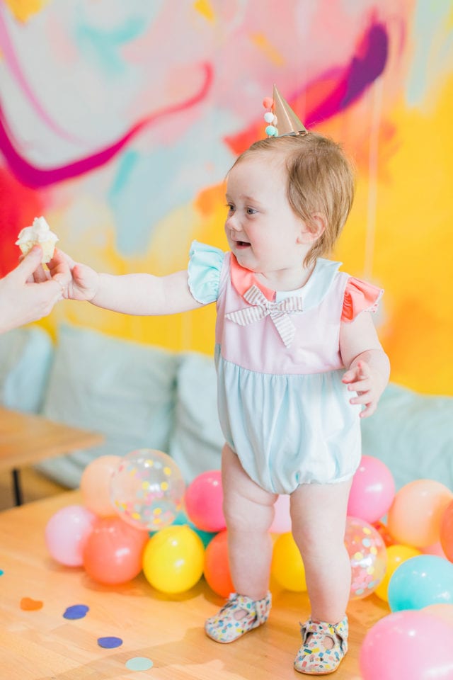 little Sugar & Cloth and her first birthday outfit from Cuteheads