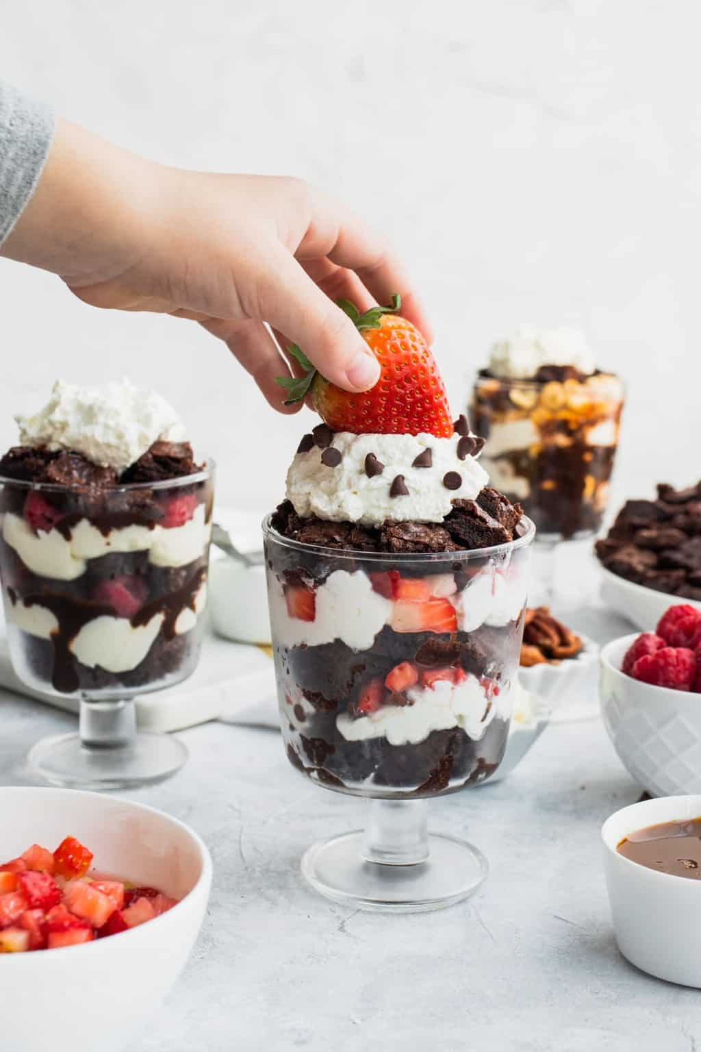 Tipsy (or not) Brownie Parfaits - Simply Sated