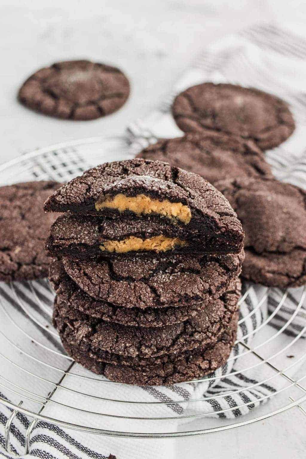 photo of the Chocolate Peanut Butter Cookies Recipe Egg Free by top Houston lifestyle blogger Ashley Rose of Sugar & Cloth