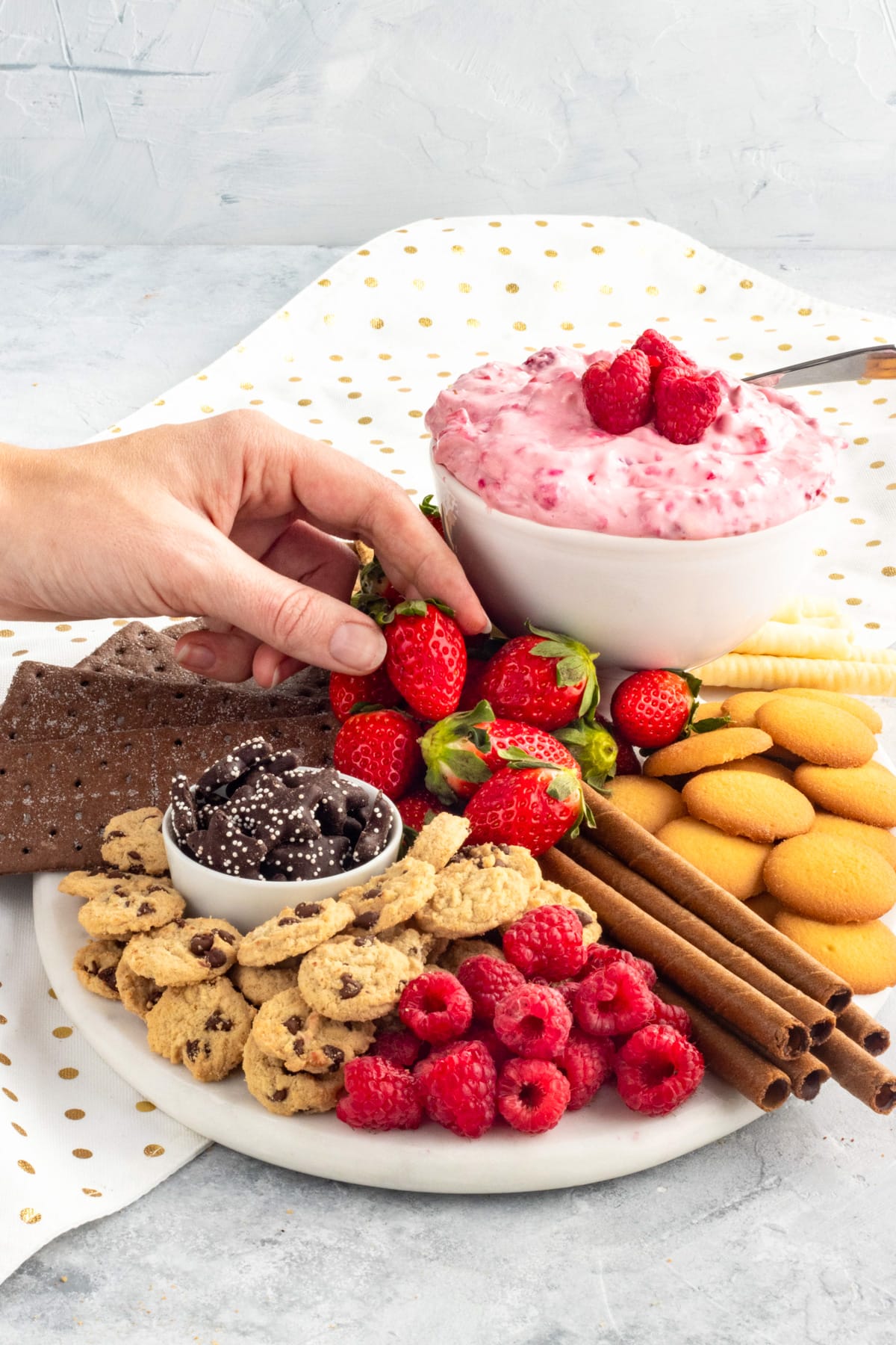 Raspberry Cream Cheese Dip Recipe & Dessert Board — Sugar ...