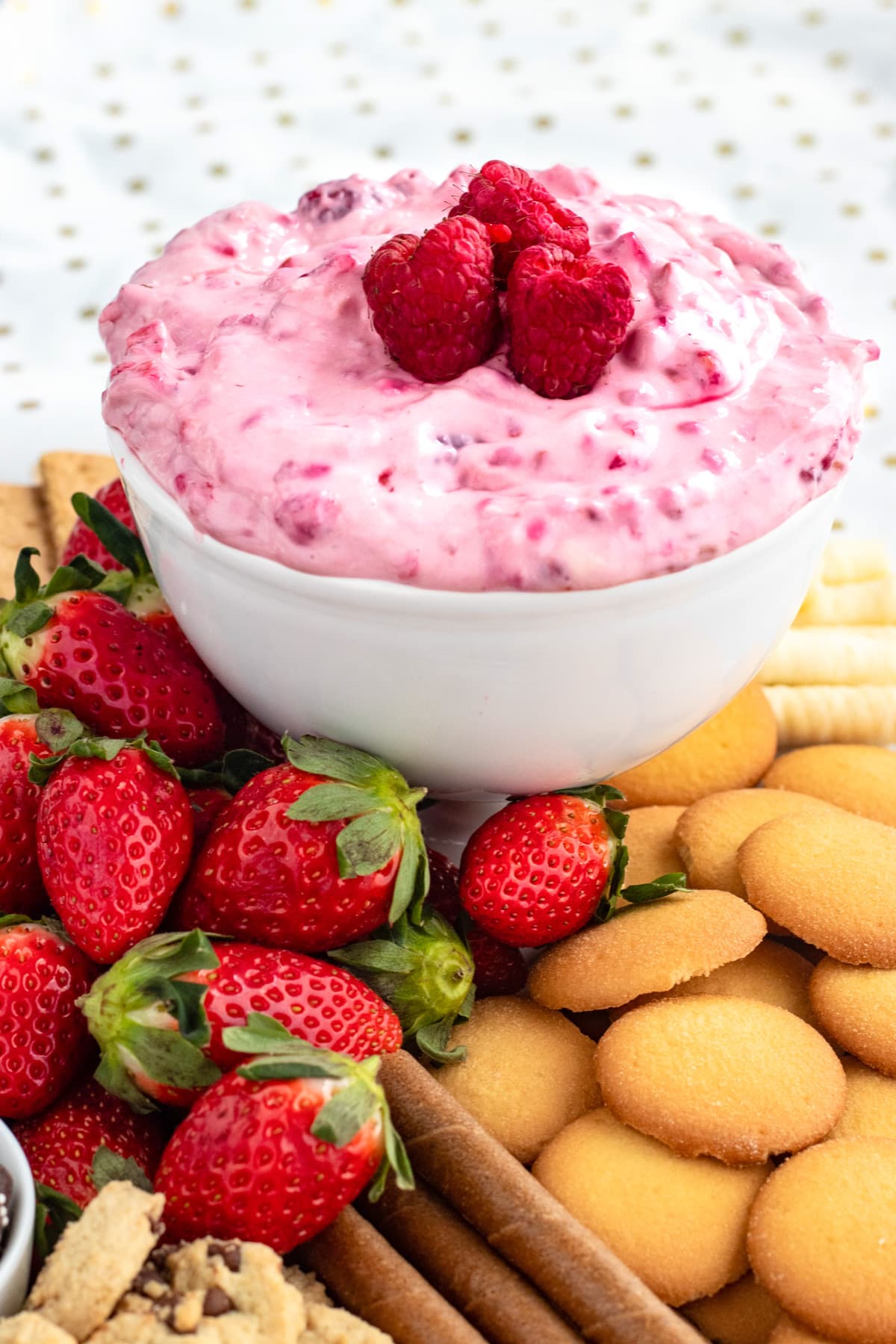 Raspberry Cream Cheese Dip Recipe Closeup