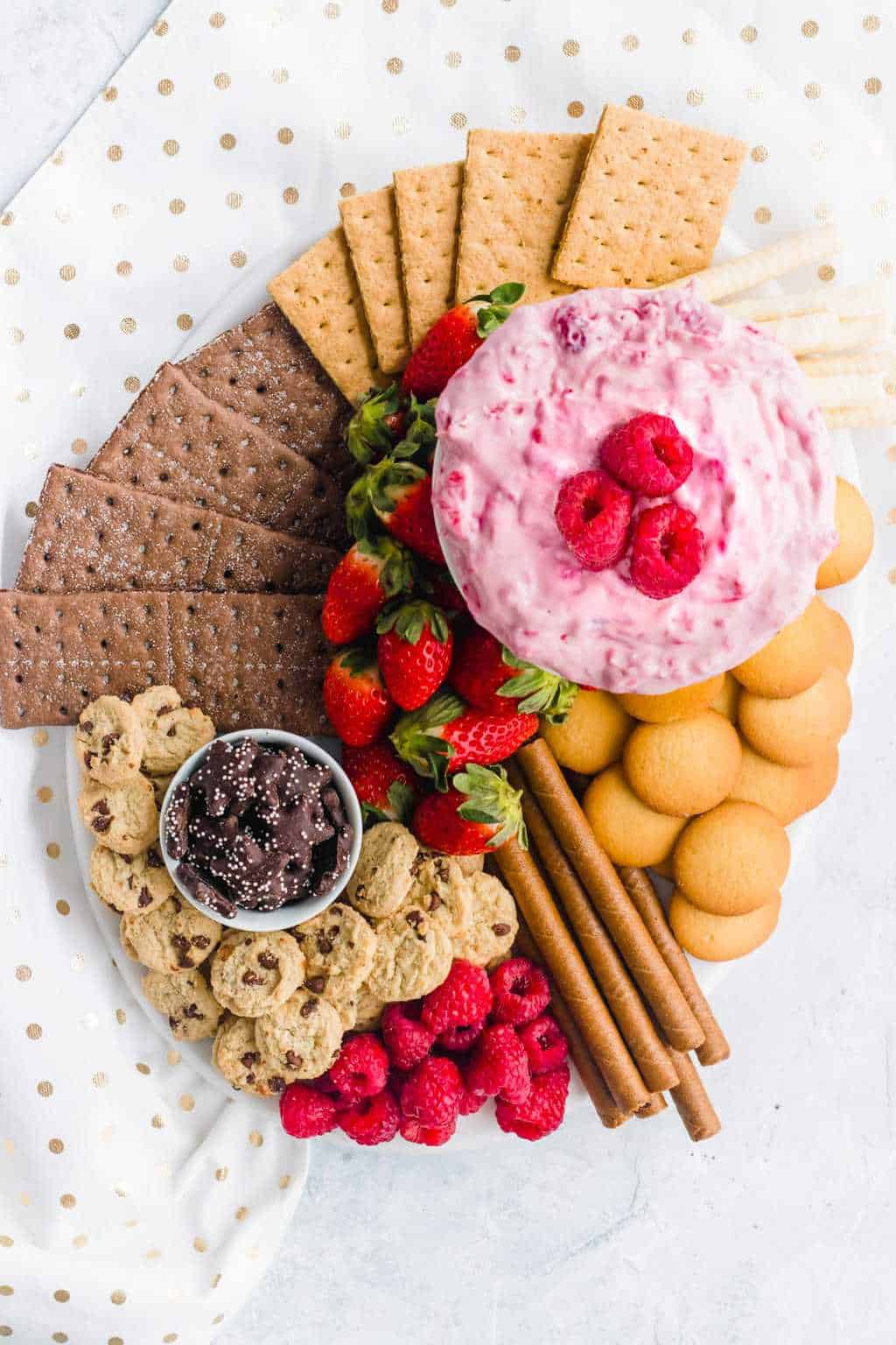 Raspberry Cream Cheese Dip Recipe & Dessert Board