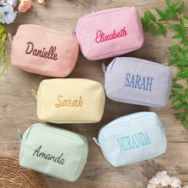 personalized embroidered name makeup bag for galentines gifts ideas