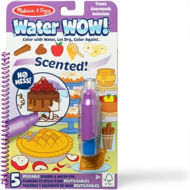 Melissa & Doug Scented Water Wow! Reusable Water-Reveal Coloring Activity Pad Travel Toy &ndash; Treats