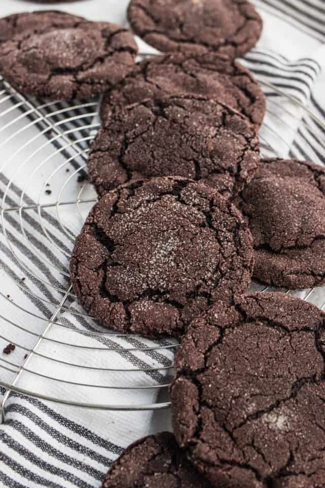 photo of the freshly baked best peanut butter stuffed chocolate cookies by top Houston lifestyle blogger Ashley Rose of Sugar & Cloth