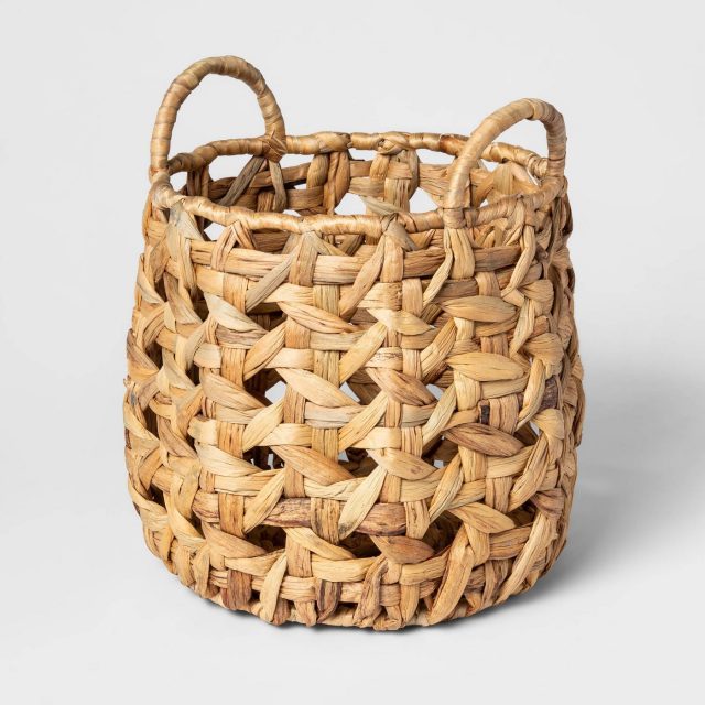 photo of the Cane Open Weave Basket for Easter by top Houston lifestyle blogger Ashley Rose of Sugar & Cloth