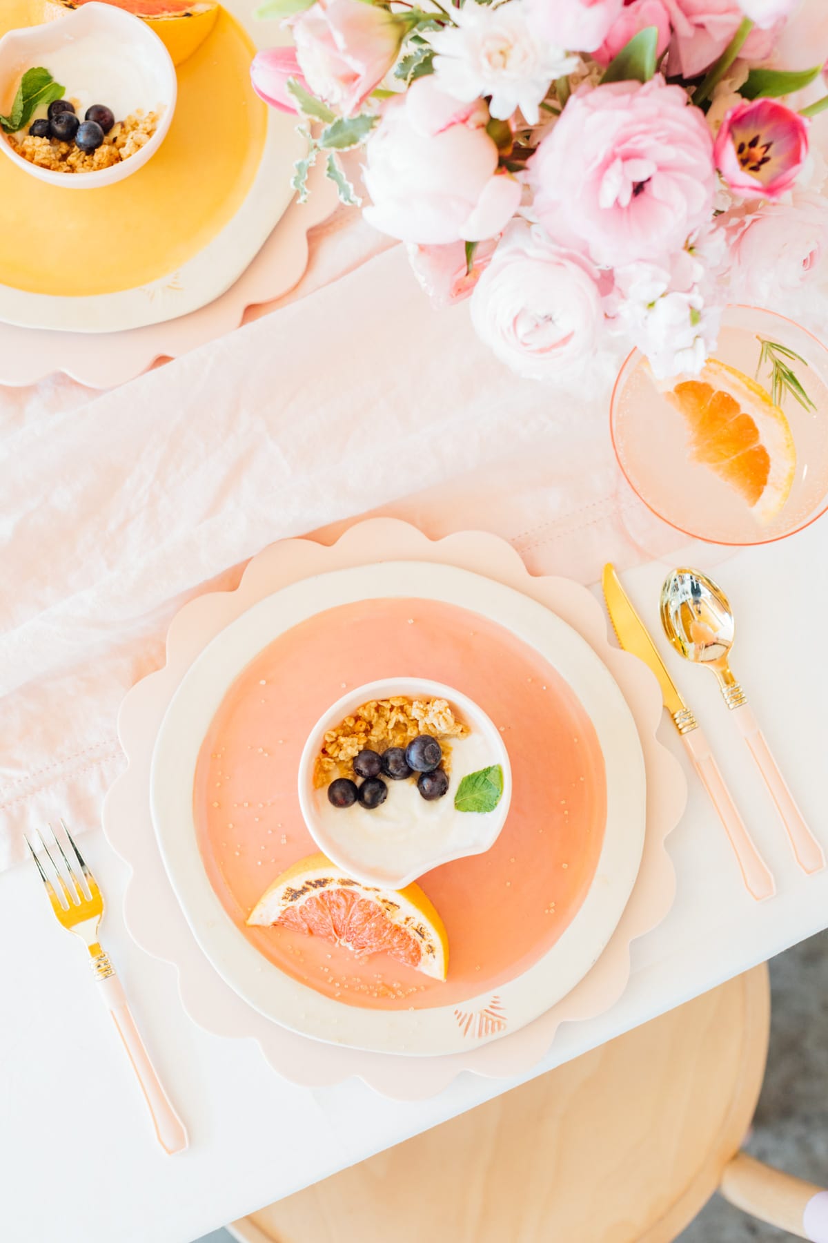 scalloped plates by Sugar & Cloth shop - A Perfectly Pastel Easter Table Idea by top Houston lifestyle blogger Ashley Rose of Sugar & Cloth #diy #tablescape #ideas #easter #pastel #party #decorations #brunch #bridalshower #bridal #shower #baby