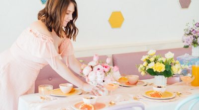 pastel tablescape - A Perfectly Pastel Easter Table Idea by top Houston lifestyle blogger Ashley Rose of Sugar & Cloth #diy #tablescape #ideas #easter #pastel #party #decorations #brunch #bridalshower #bridal #shower #baby