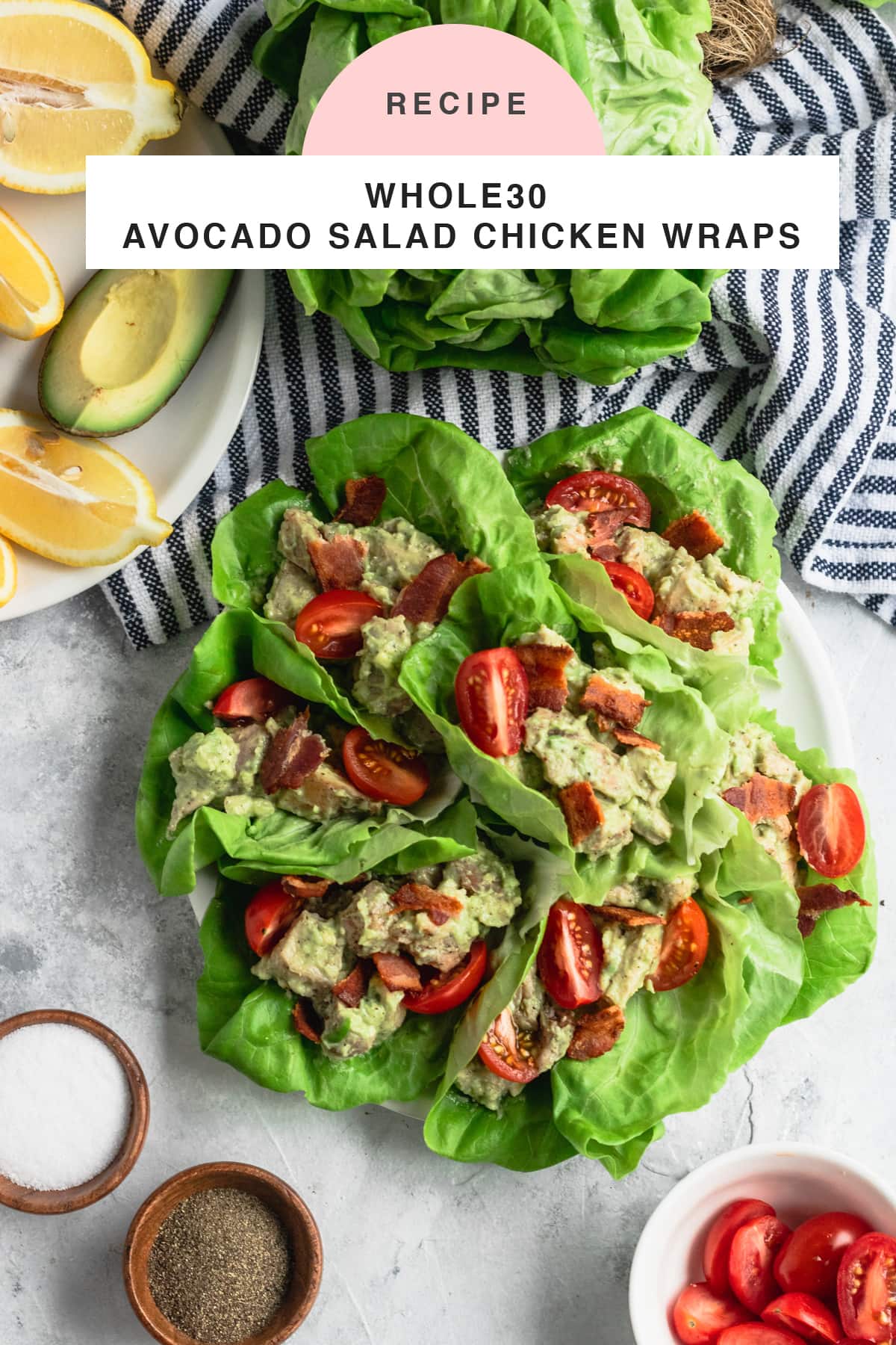 RECIPE Whole30 Avocado Salad Chicken Wraps top Houston lifestyle blogger Ashley Rose of Sugar & Cloth