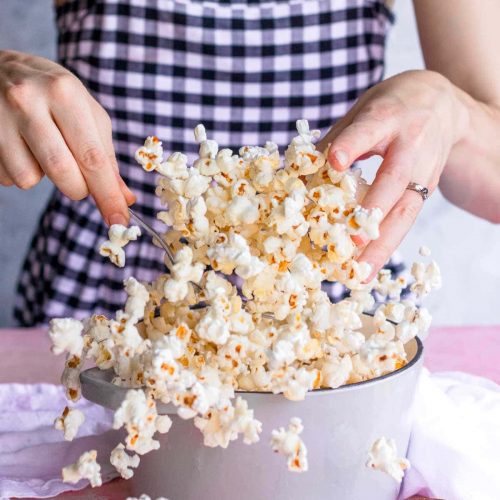 photo of an easy flavored popcorn recipe by sugar and cloth