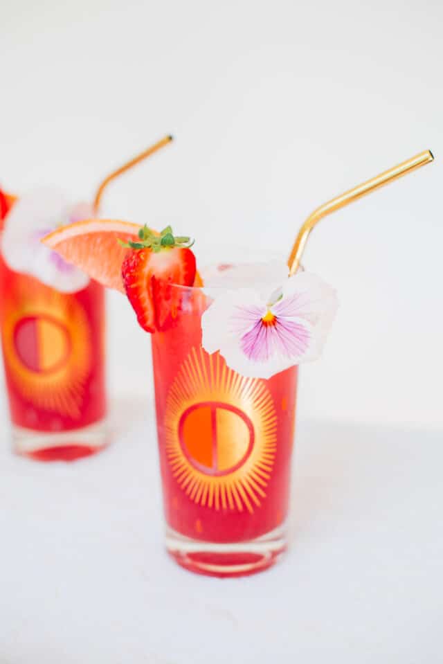 Sparkling Strawberry Hibiscus Cooler Cocktail Recipe