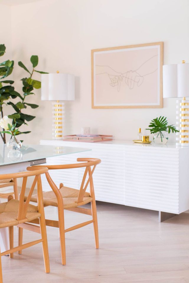 I cannot express my excitement over revealing our living room and dining room design plus before and afters of our renovated, mid century space! by top Houston lifestyle blogger Ashley Rose of Sugar & Cloth #design #interiors #decor #home