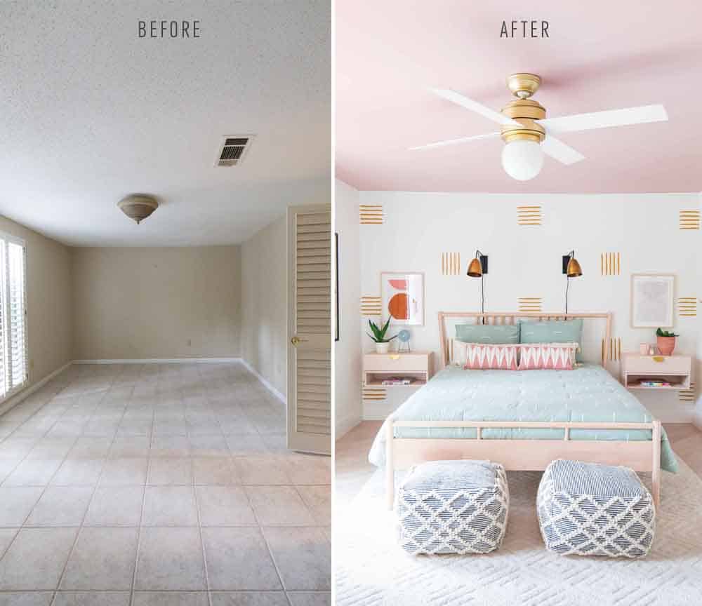 How To Paint An Accent Wall Guest Bedroom Makeover Sugar