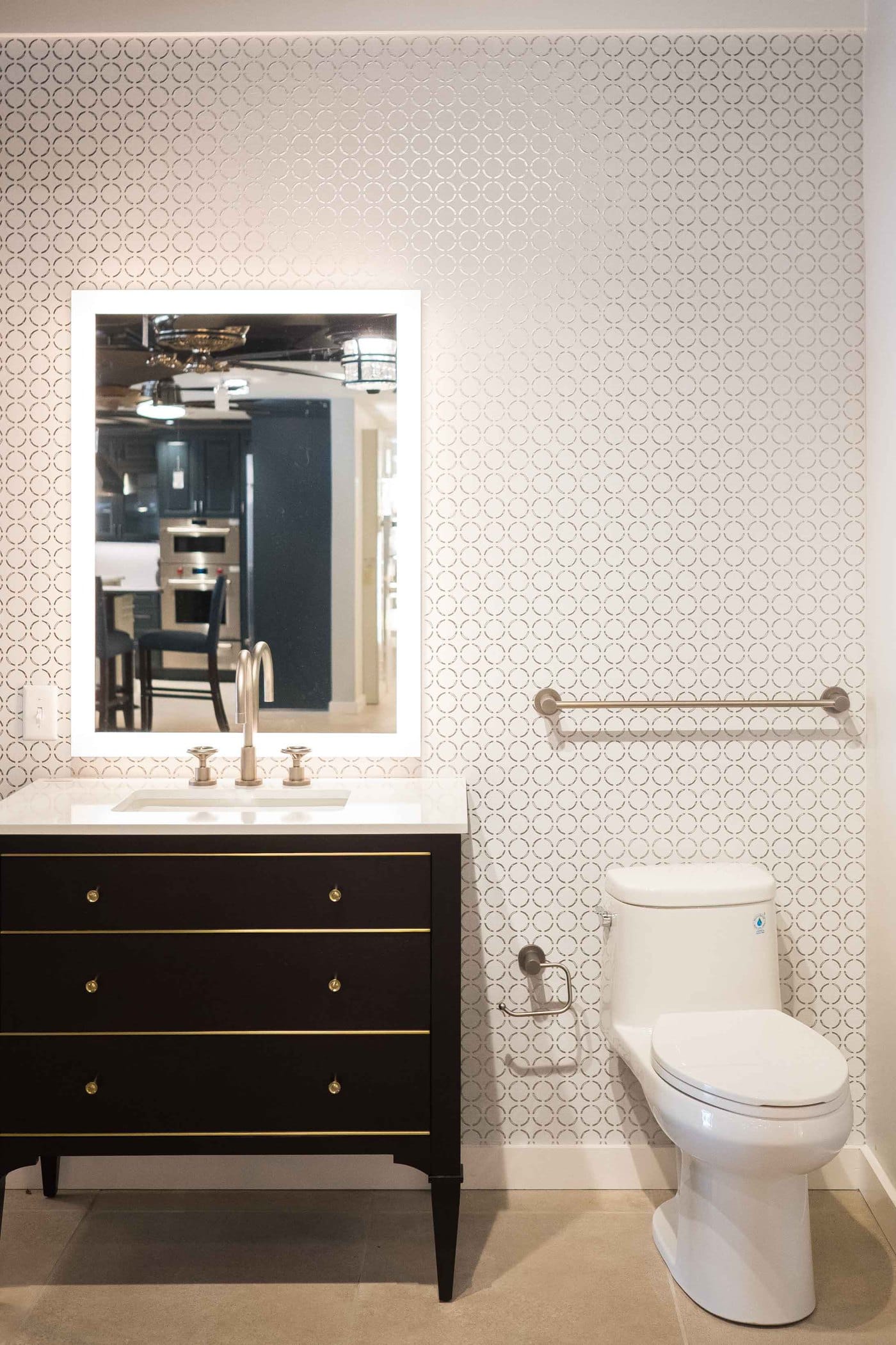 photo of a mock bathroom vanity design at ferguson showroom