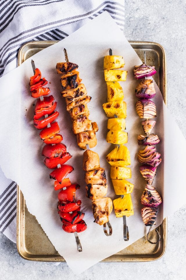 photo of how to grill Huli Huli Kebabs Recipe by top Houston lifestyle blogger Ashley Rose of Sugar & Cloth