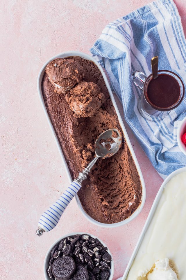Easy Chocolate No Churn Ice Cream Recipe by top Houston lifestyle blogger Ashley Rose of Sugar & Cloth