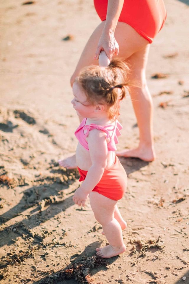 I'm so excited to announce that our Mommy and Me Swimsuit designs for Olivia and Ocean are finally here! Sharing all of the details on our bikinis and one pieces! by top Houston lifestyle blogger Ashley Rose of Sugar & Cloth #swimsuit #style #mommyandme #design