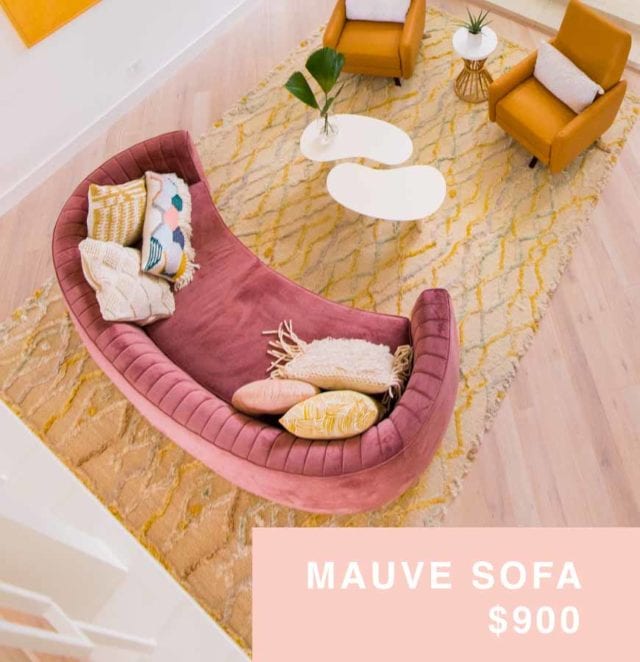 mauve sofa for sale houston