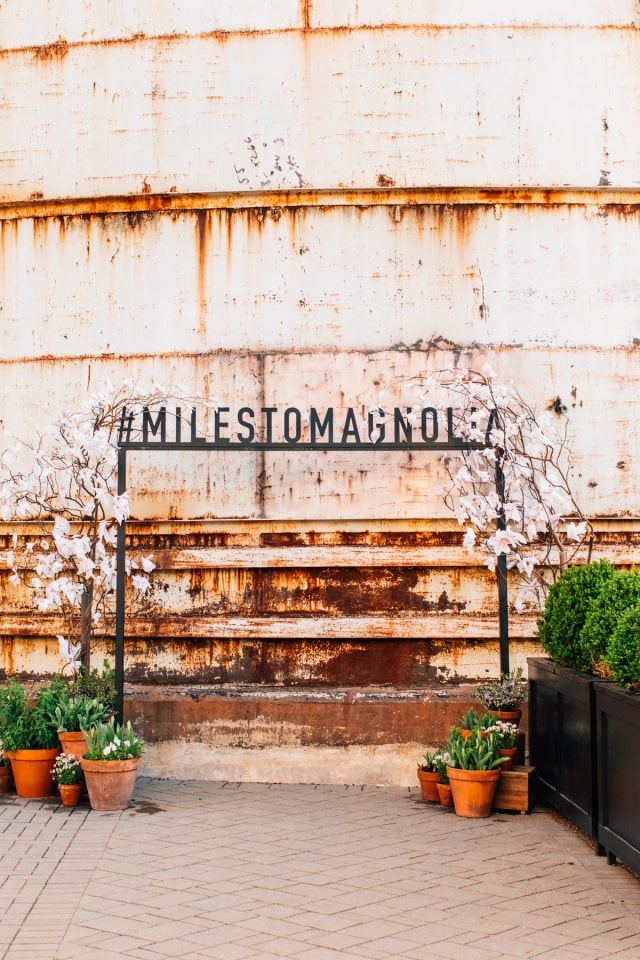 Texas Monthly + Magnolia Market Miles To Magnolia photo op signage from fixer upper's joanna gaines by top Houston lifestyle blogger Ashley Rose of Sugar & Cloth